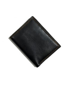 Men's LEATHER TRIFOLD WALLET WITH EMBOSSED LOGO AND COIN POCKET hetro solutions