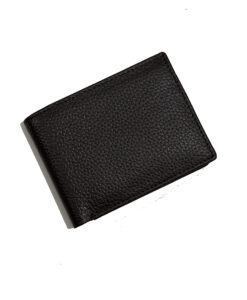 Men Black Euro Bifold Leather Wallet